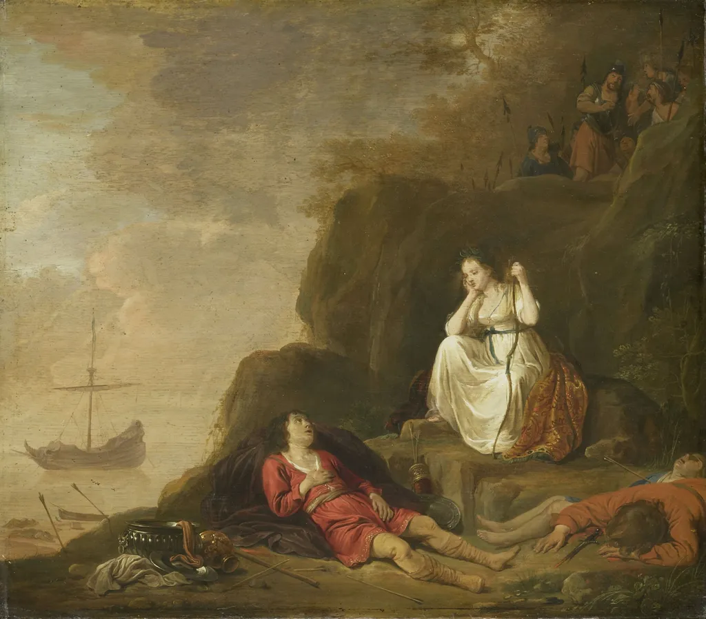 Theagenes and Chariclea, by Daniel Thivart, oil, 1632