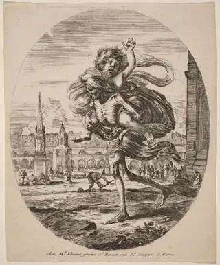 Death Carrying a Child to the Left, by Stefano Della Bella, ink, 1648