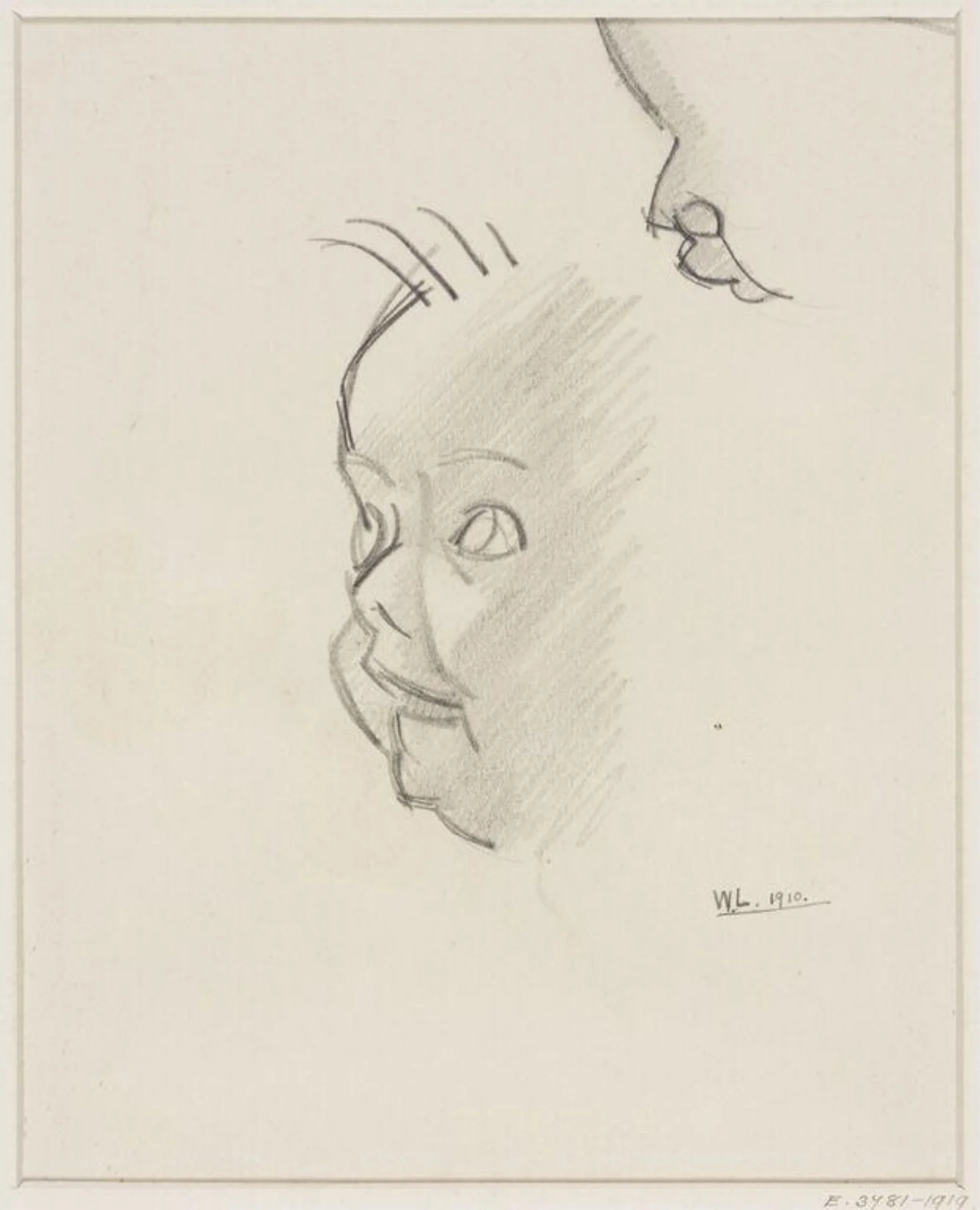 Baby's head, detail