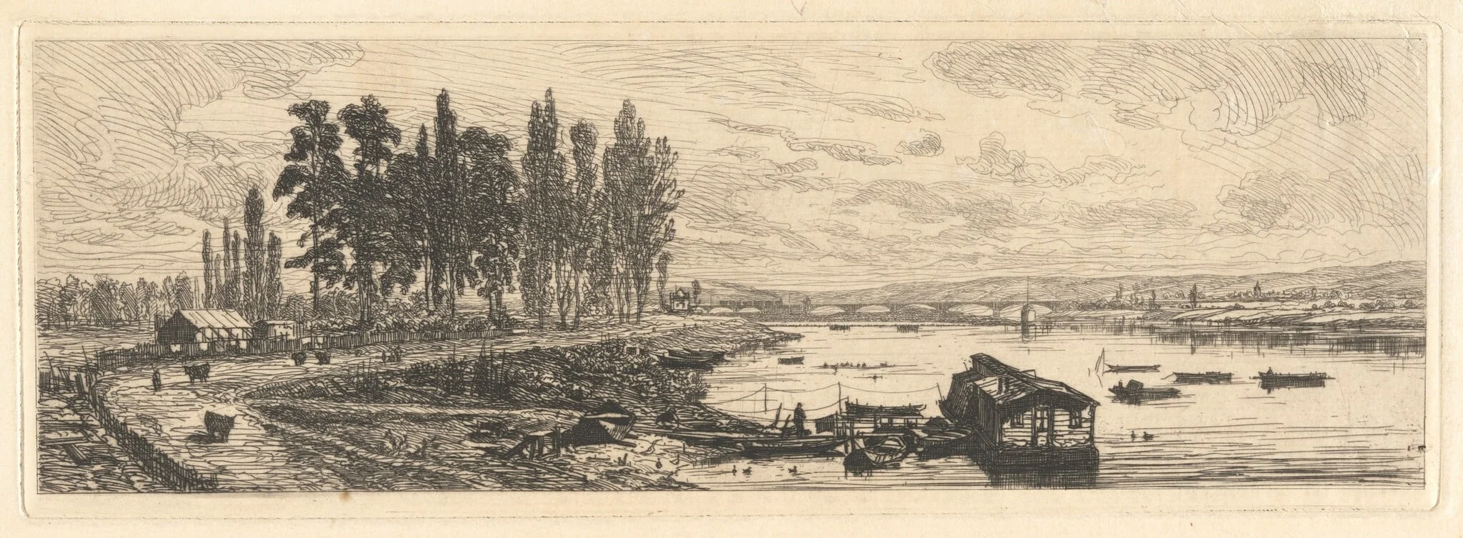 The Banks of the Seine at Bezons, detail