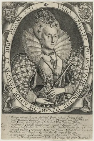 Elizabetha Anglia et Francae et Hibe. Reginae(Queen Elizabeth), by Francis Delaram, ink, 1608