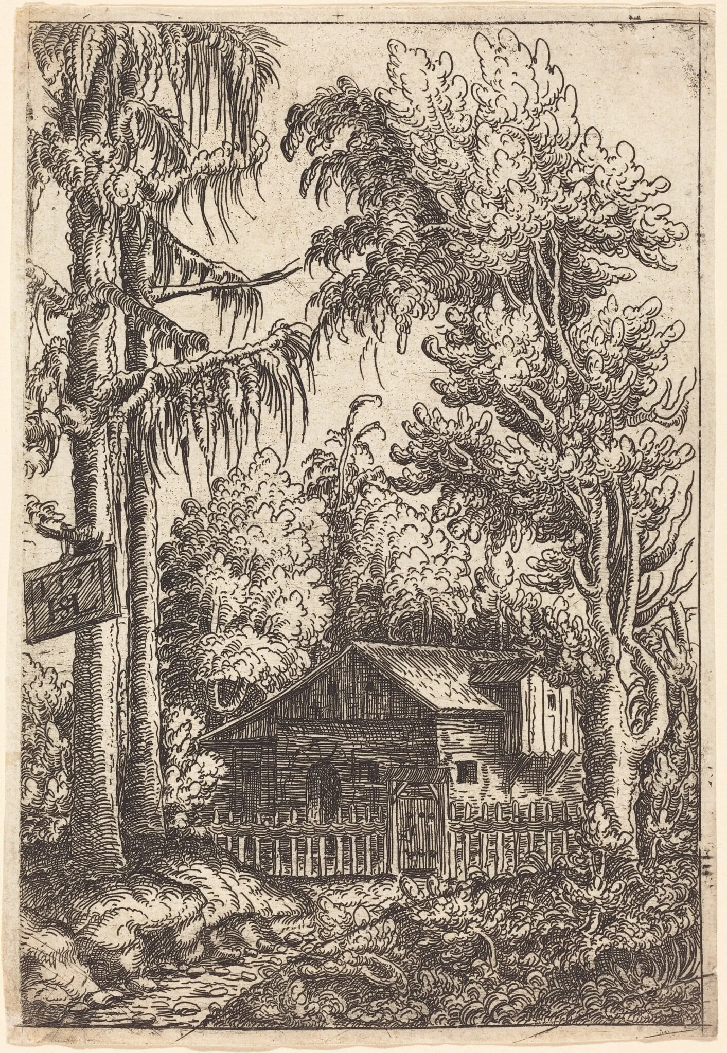 Landscape with View of a Farmer's Cottage, detail