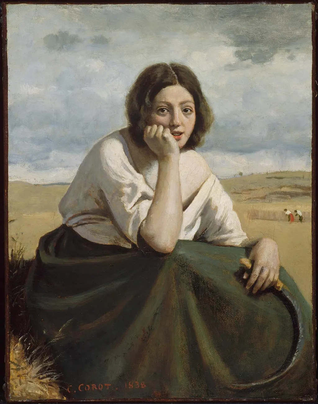The Reaper with a Sickle, by Jean Baptiste Camille Corot, oil, 1838