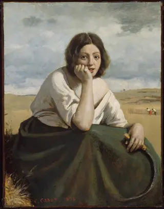 The Reaper with a Sickle, by Jean Baptiste Camille Corot, oil, 1838