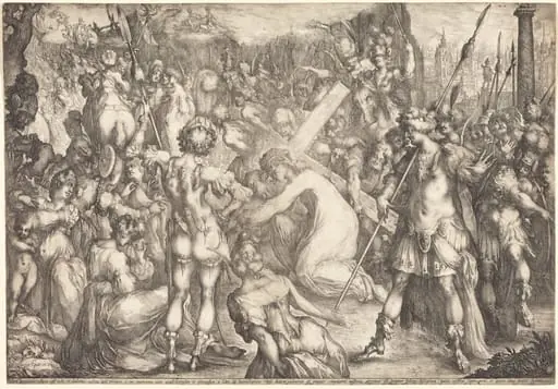 The Road to Calvary, by Jacques Bellange, ink, 1605