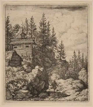 Chapel, by Allart van Everdingen, ink, 1650