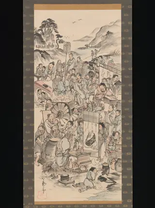 Drinking Festival of the Eight Immortals of the Wine Cup, by Nagasawa Rosetsu, unspecified, 1792