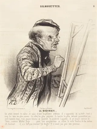 Le Distrait, by Honoré Daumier, ink, 1841
