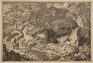 Peasant on Horseback, by Allart van Everdingen, ink, 1650