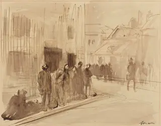 En esclavage, by Jean-Louis Forain, ink, 1916