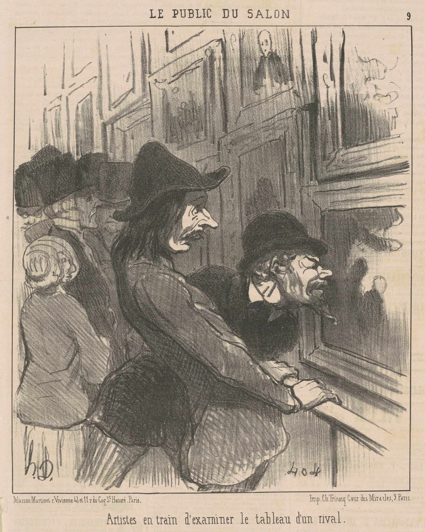 Artistes en train d'examiner ..., detail