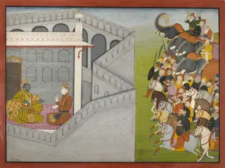 The Siege of Mathura by Jarasandha, by Fattu, unspecified, 1769