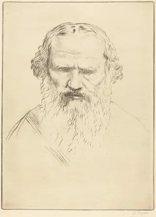 Tolstoy, by Alphonse Legros, ink, 1874