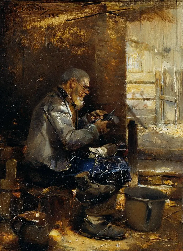 Bauernschuster, by Carl von Merode, oil, 1899