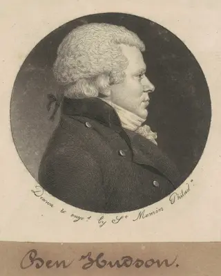 William Hudson, by Charles B. J. Févret de Saint-Mémin, ink, 1798