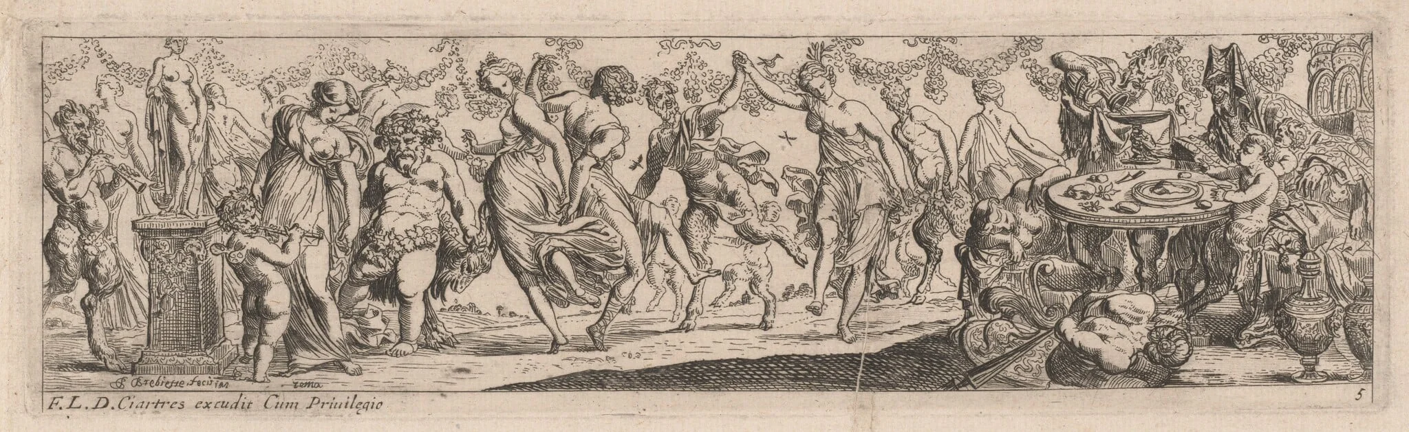 Dancing Nymphs and Satyrs, detail