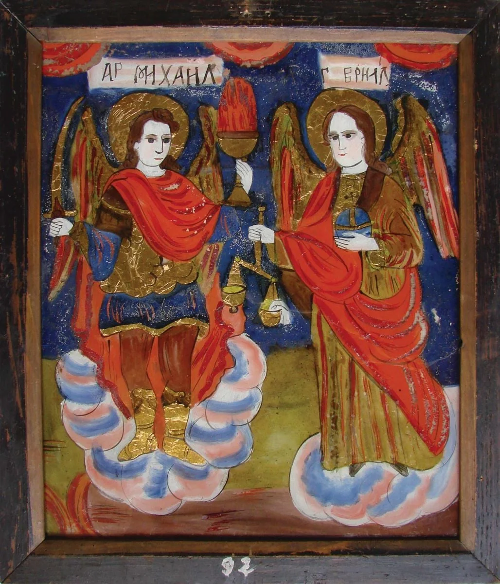 Sfinții Mihail și Gavril, detail