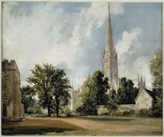 Salisbury Cathedral from the Close, by John Constable, oil, 1820