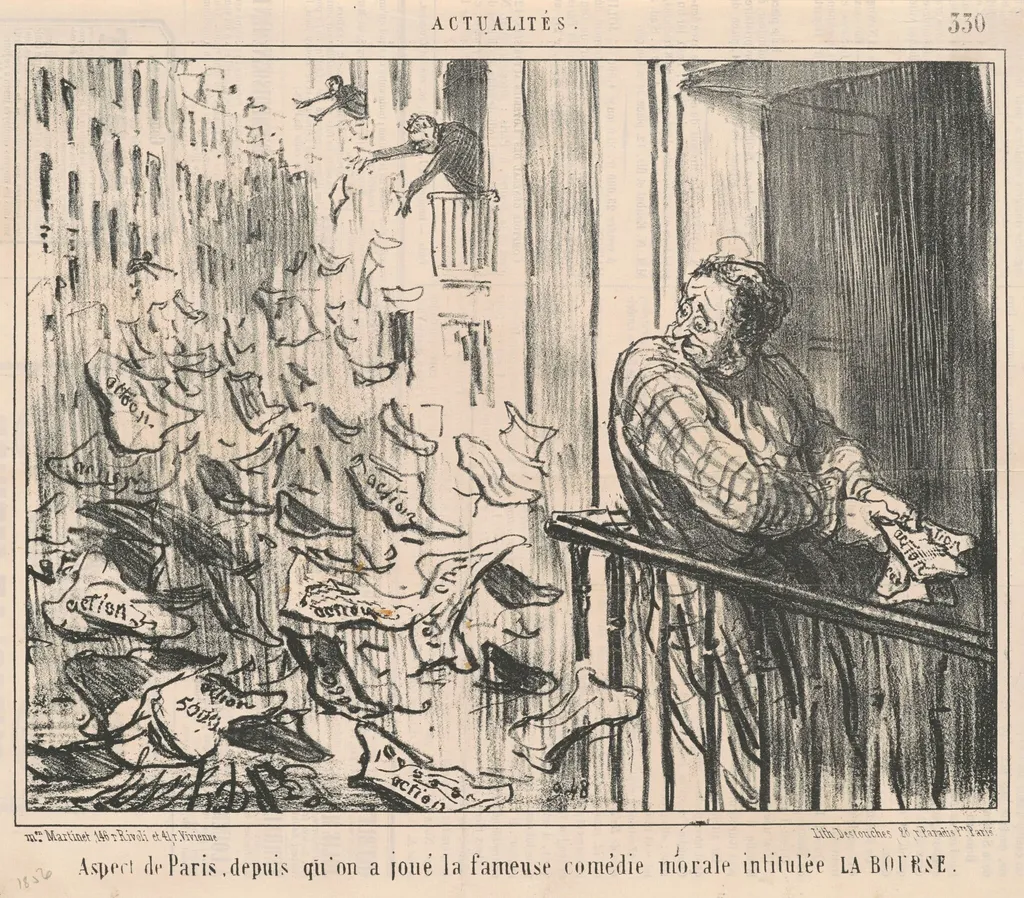 Aspect de Paris, depuis qu'on a joue..., by Honoré Daumier, ink, 1856