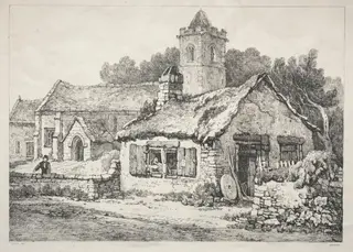 A Series of Ancient Buildings and Rural Cottages in the North of England:  Ayton, by Samuel Prout, 1821