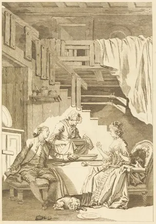 Le faucon, by Jean-Baptiste Tilliard, ink, 1774