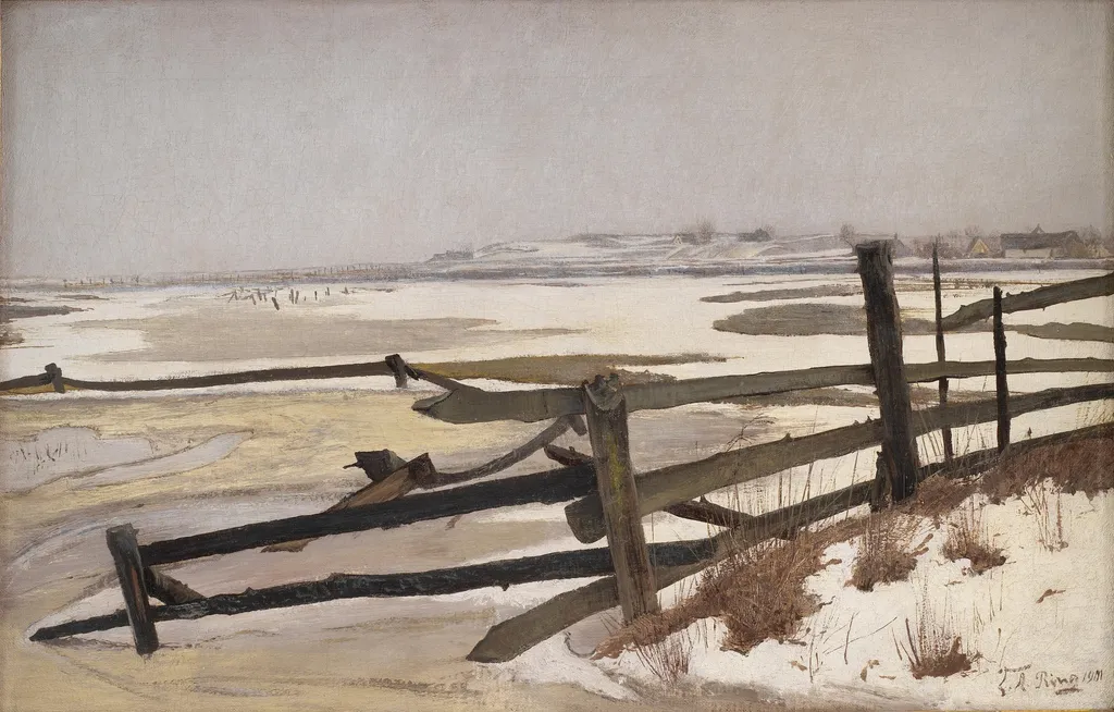 Thaw, by Laurits Andersen Ring, oil, 1901