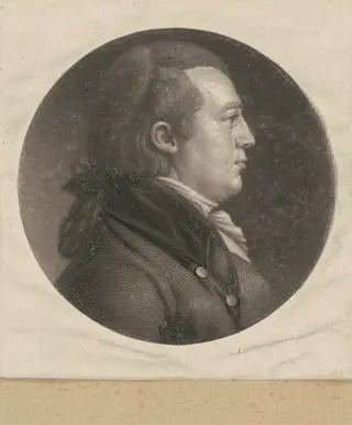 Unidentified Man, by Charles B. J. Févret de Saint-Mémin, ink, 1800