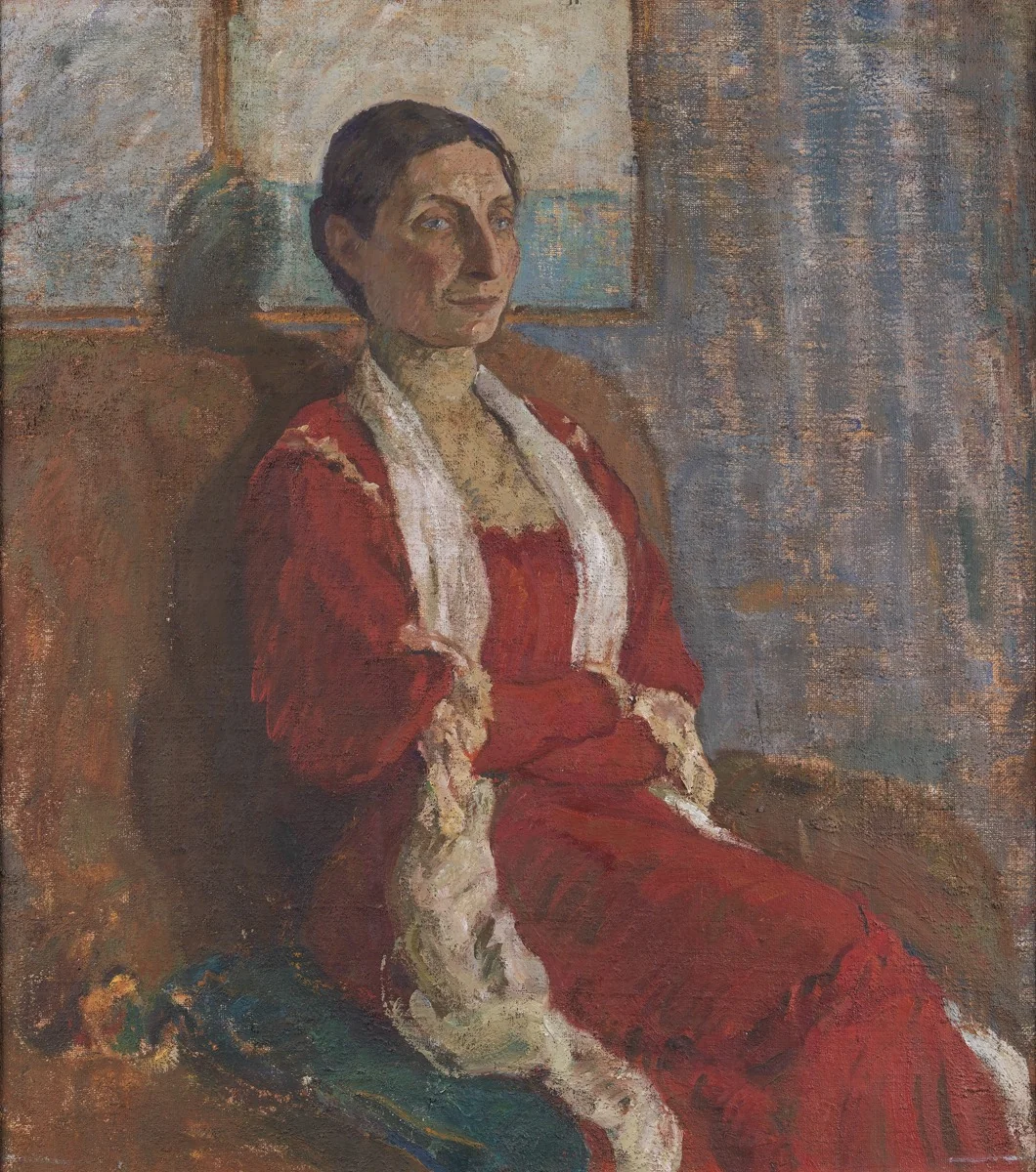 Portrait of Mrs. Bertha Brandstrup, detail