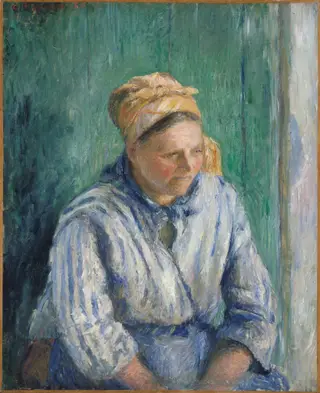 Washerwoman, Study, by Camille Pissarro, oil, 1890
