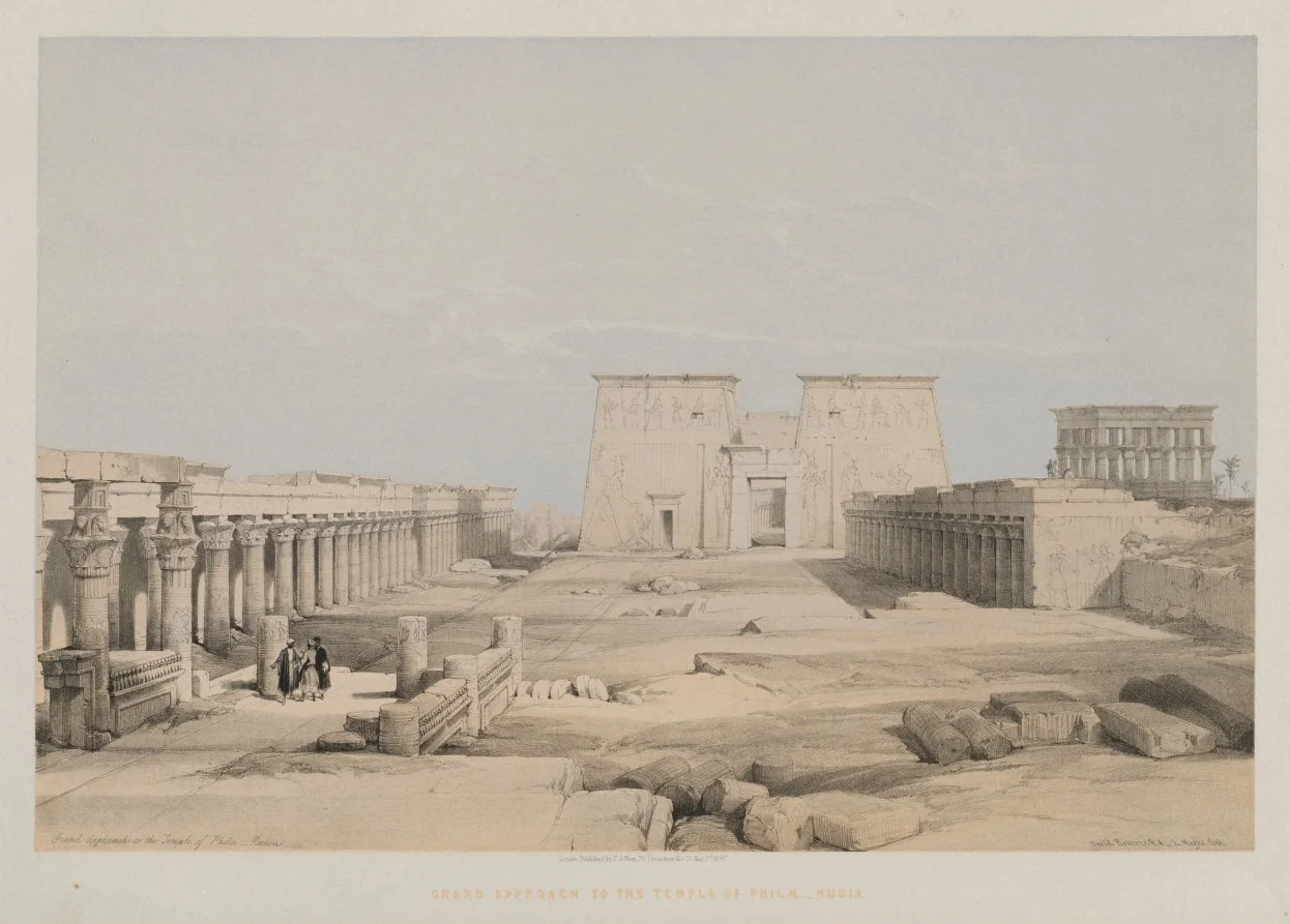 Egypt and Nubia, Volume I: Grand Approach to the Temple of Philae, Nubia, detail
