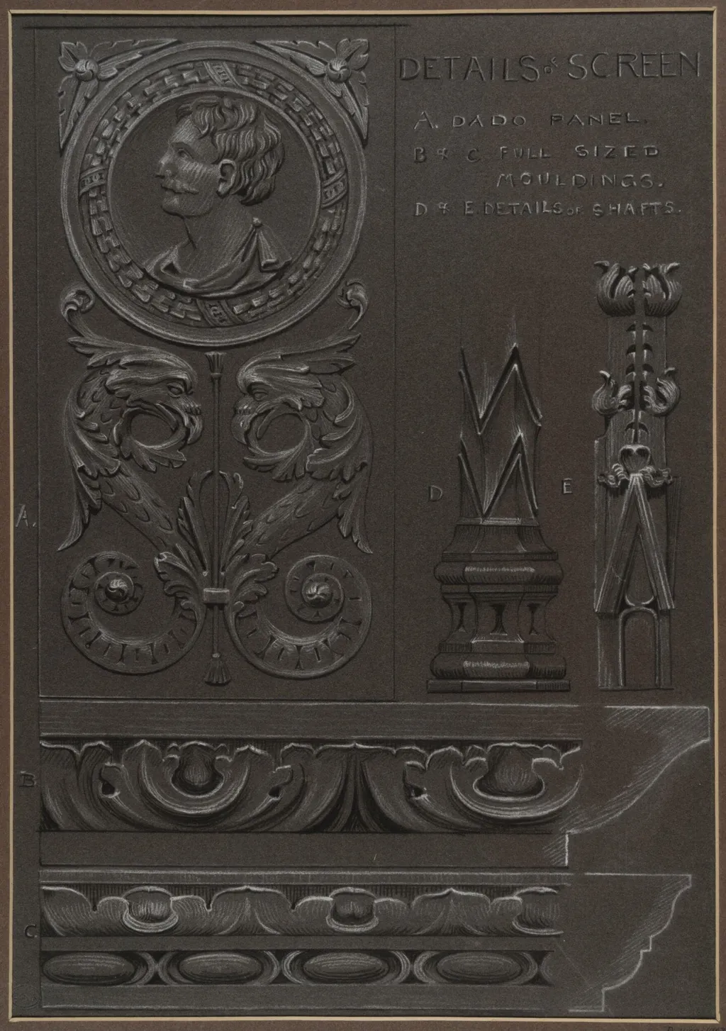 Screen between the choir and the north aisle of Carlisle Cathedral, by Christina Corbett, 1900