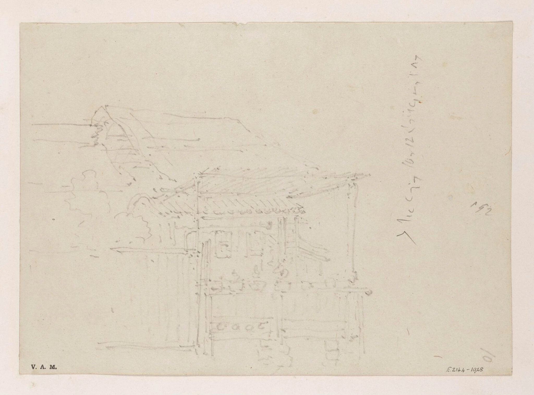 A house with an awning extended, Macau, detail