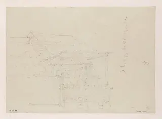 A house with an awning extended, Macau, by George Chinnery, 19