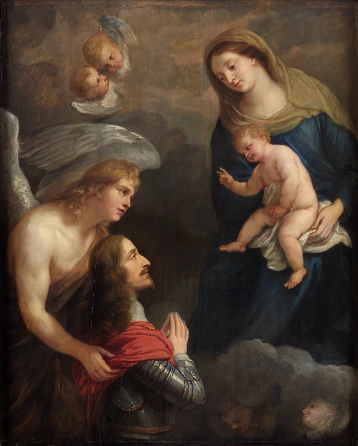 Archduke Leopold Wilhelm in prayer before the Madonna, detail