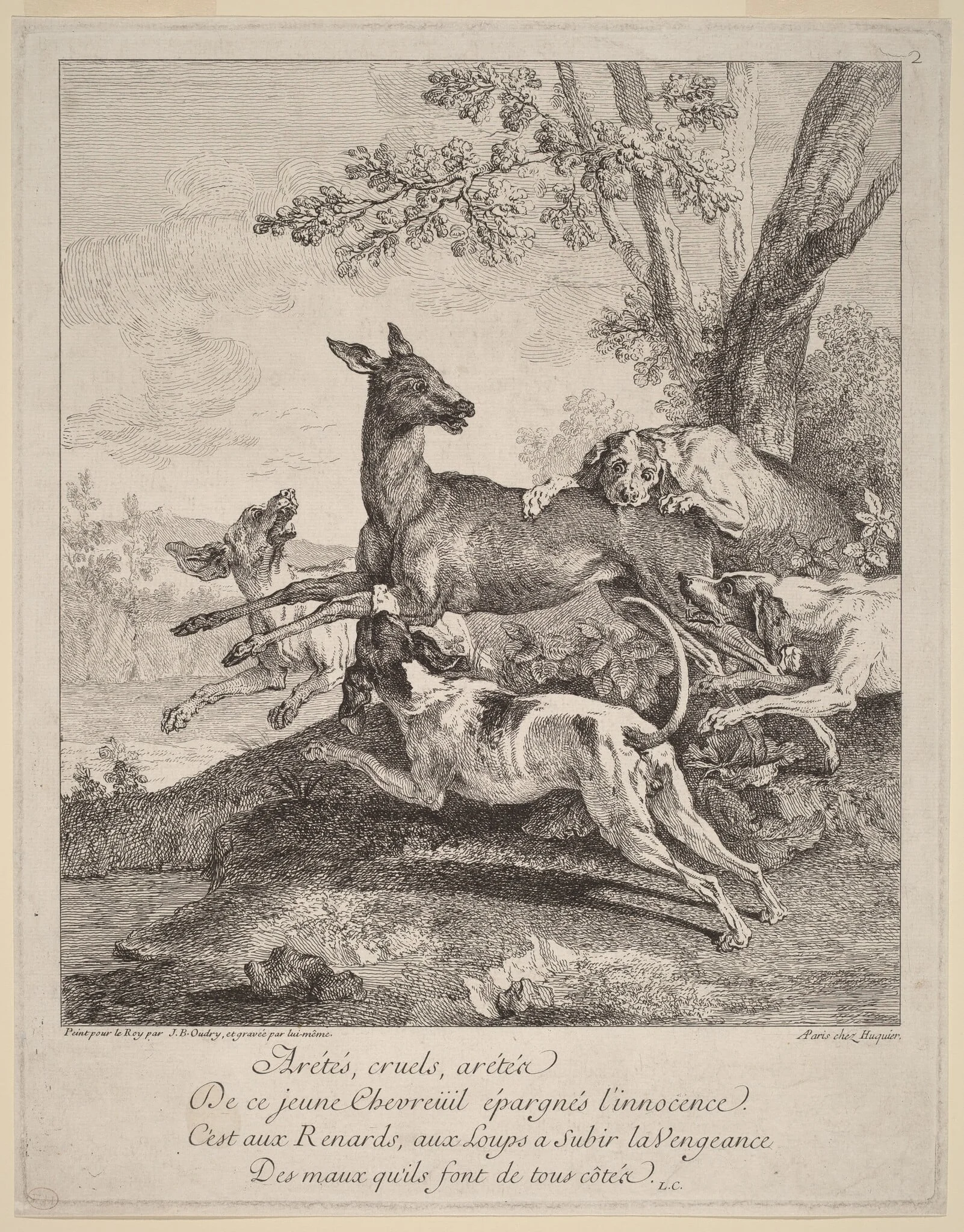 A Deer Attacked by Dogs, detail