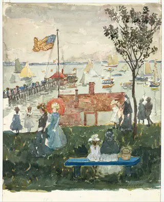 Excursionists, Nahant, by Maurice Prendergast, unspecified, 1898