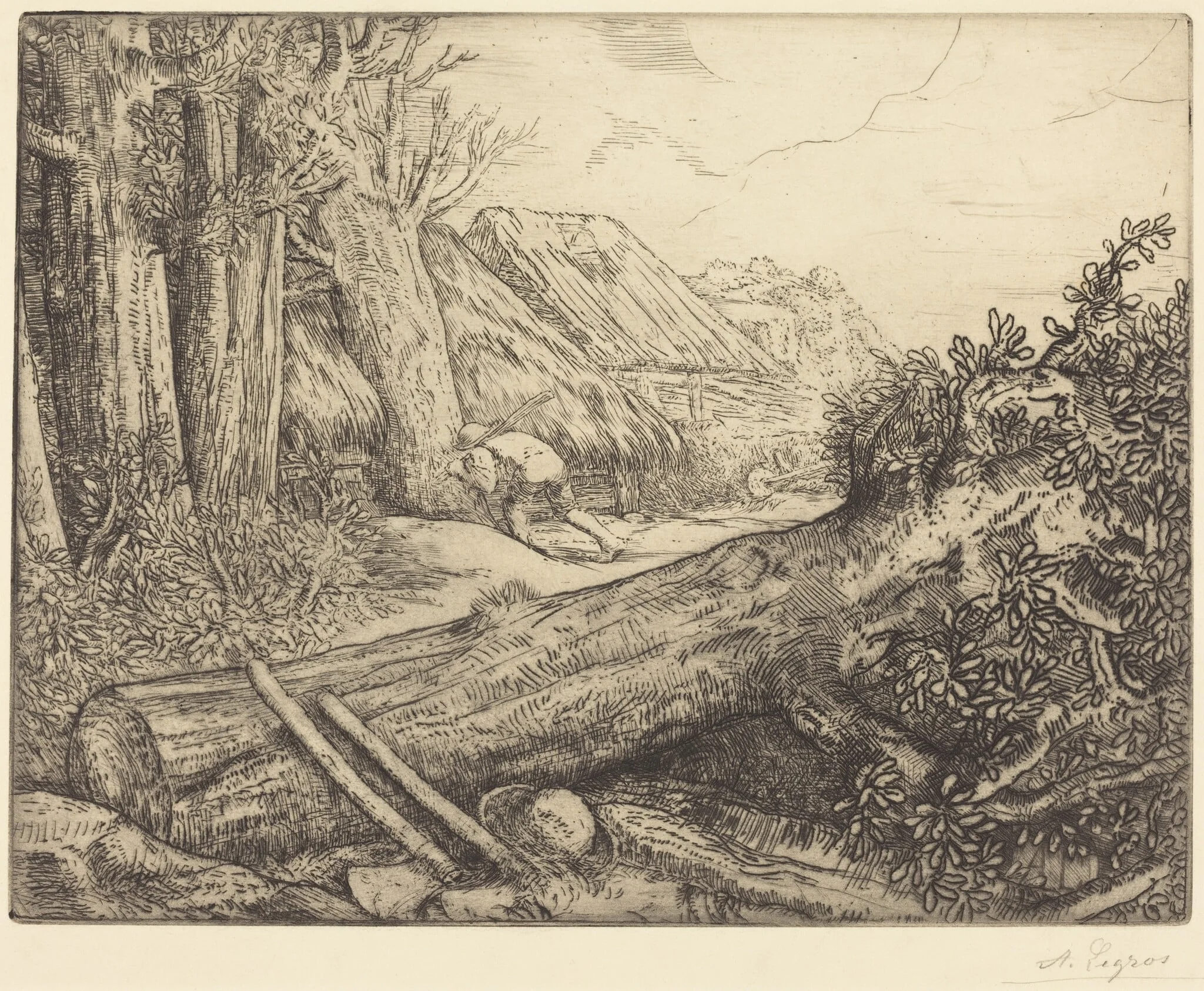 At the Home of the Woodcutters (Chez les bucherons), detail