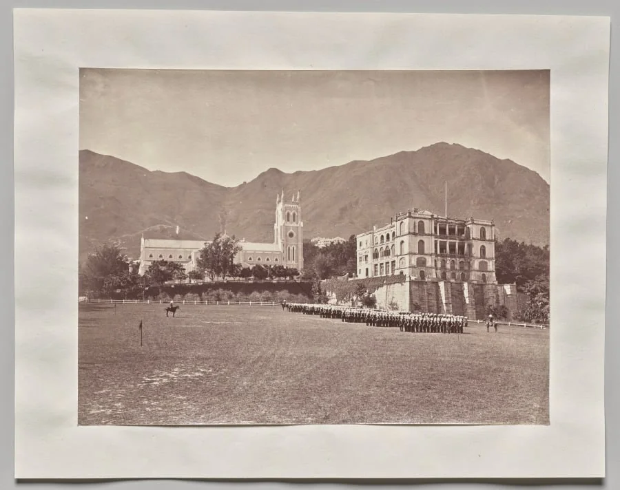 Untitled (Hong Kong, St. John’s Cathedral, from the Parade Ground, H.M. Regiment on Parade), detail