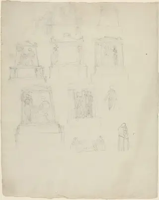 Designs for Monuments, by John Flaxman, graphite, 1790