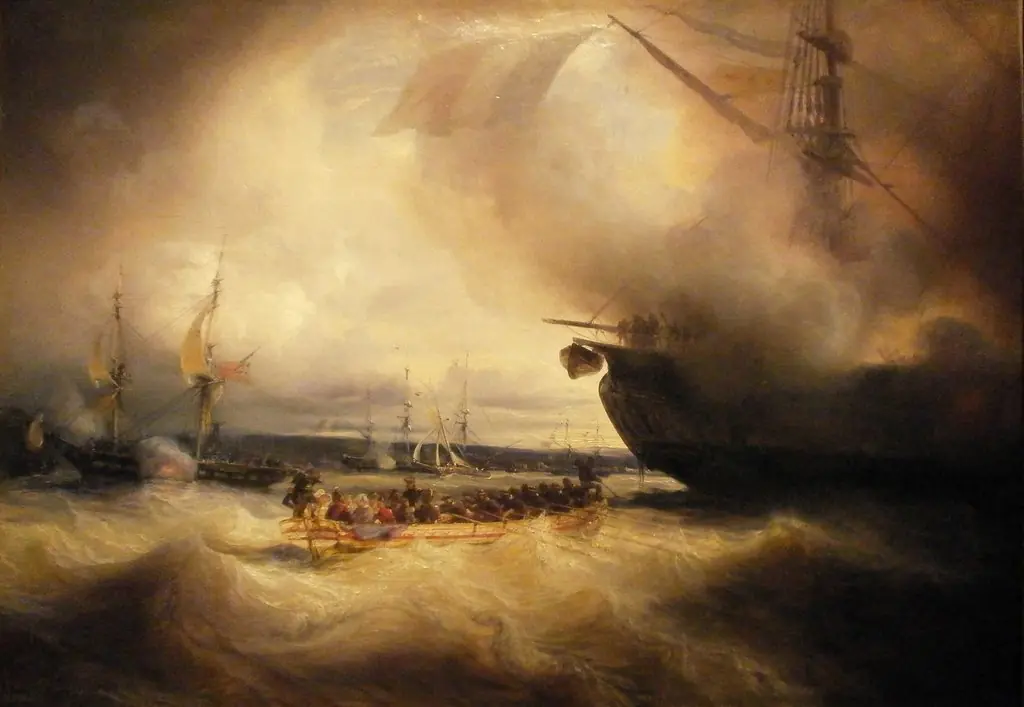 Louis-Philippe and his family in the harbour of Cherbourg, September 3, 1833, by Théodore Gudin, oil