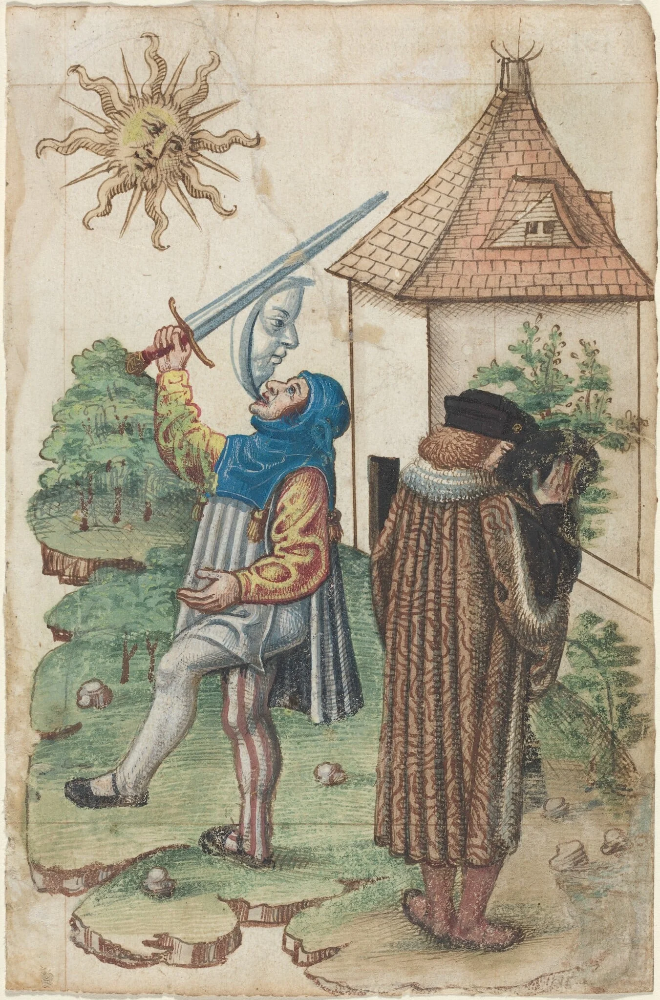 "Speak Not Against the Sun" and "Do Not Make Water Facing the Sun" [fol. 39 recto], detail
