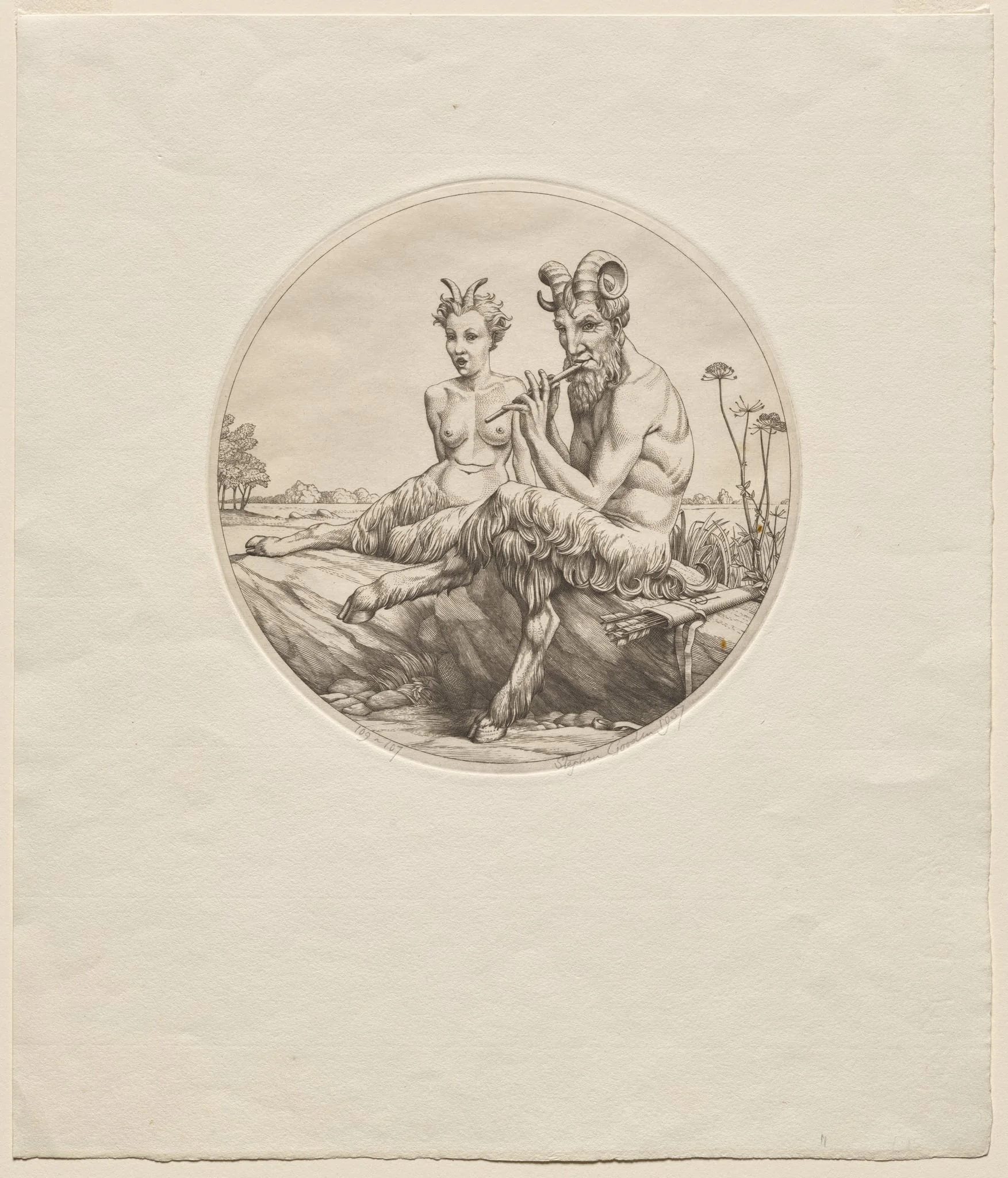 Two Satyrs, detail