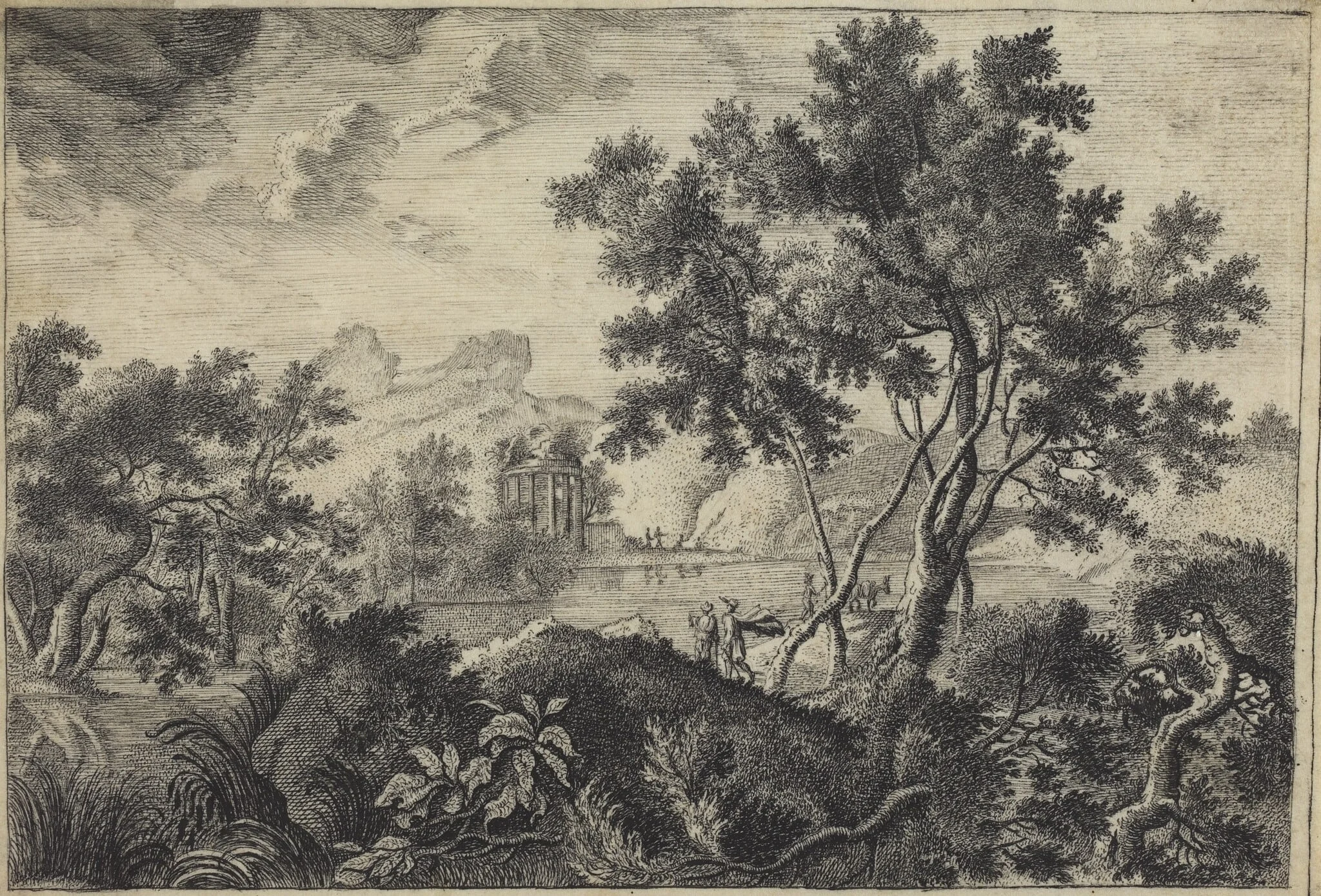 Classical Landscape with a Tempietto, detail
