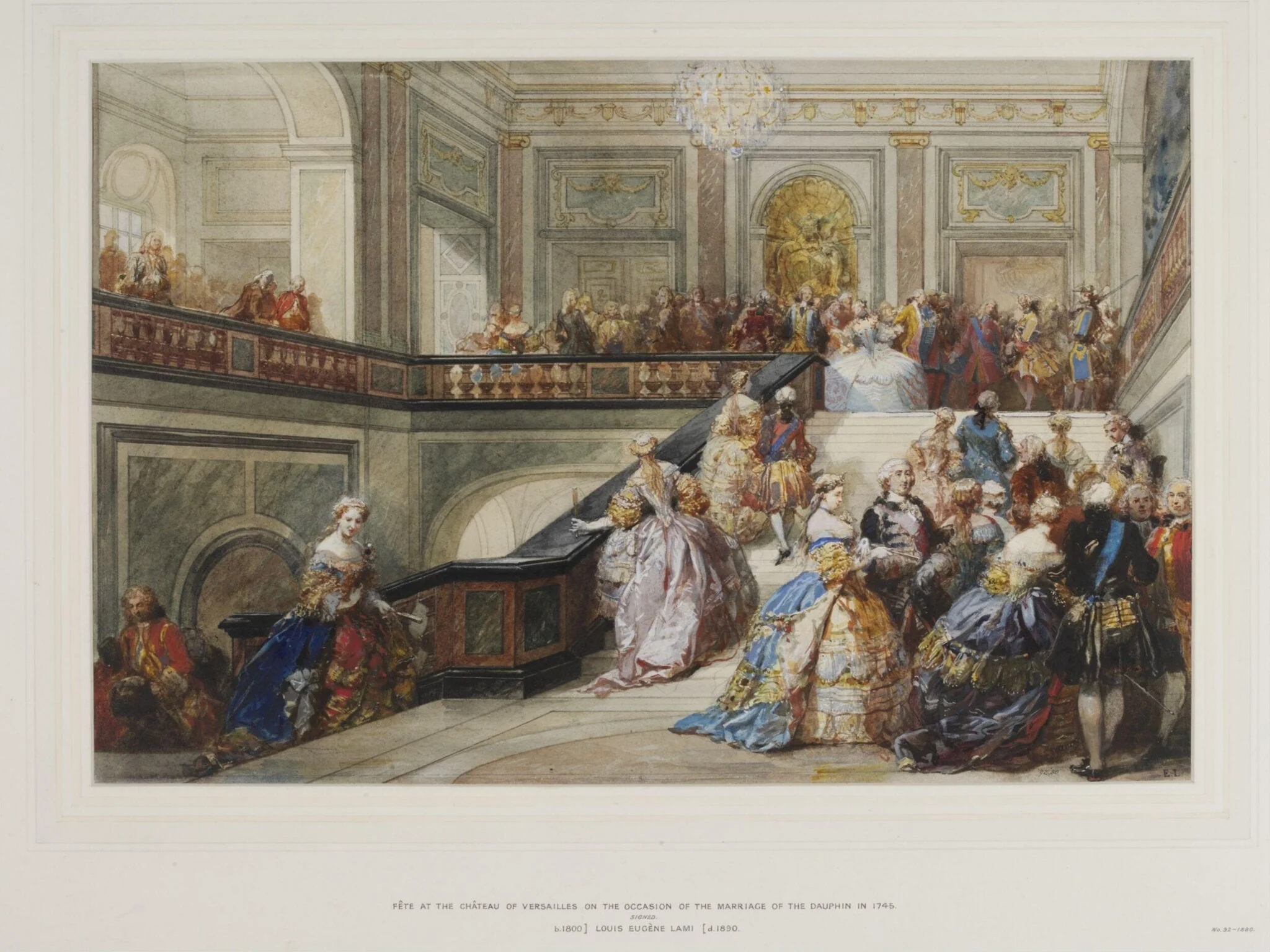 Fete at the Chateau de Versailles in 1745 on the occasion of the marriage of the Dauphin, detail