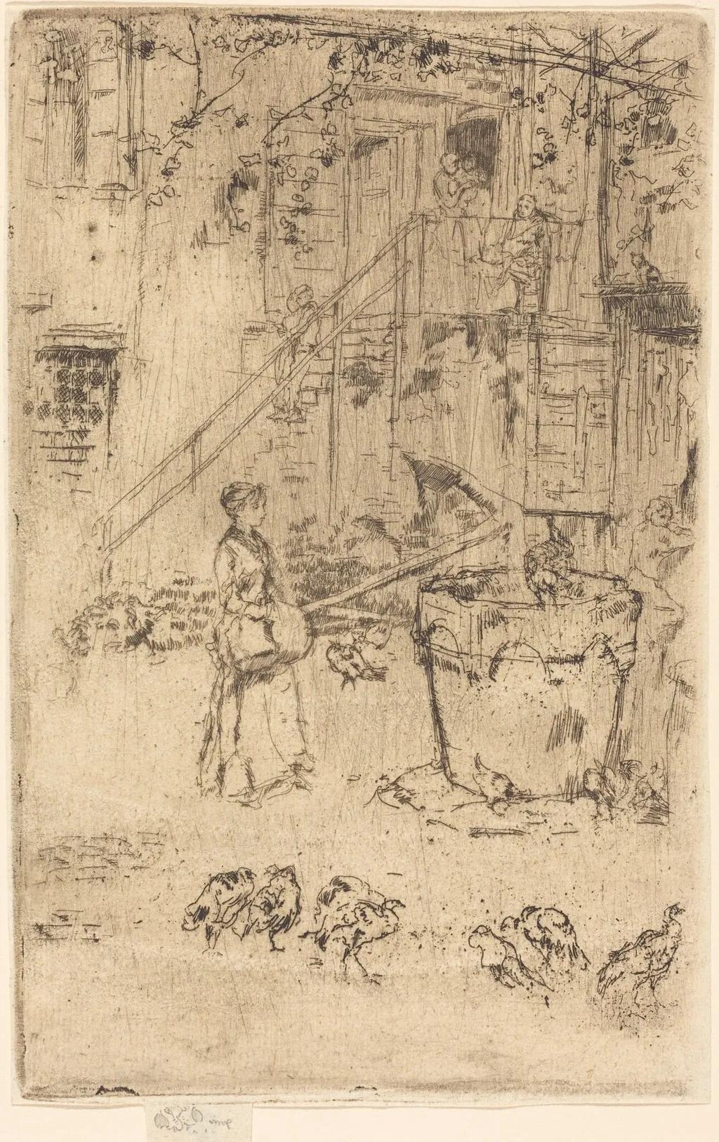Turkeys, by James McNeill Whistler, ink, 1880