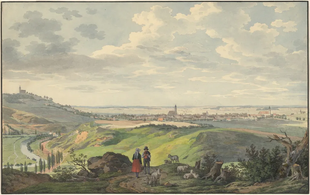 The City of Arnberg in the Oberpfalz, by Carl Heinzmann, ink, 1823