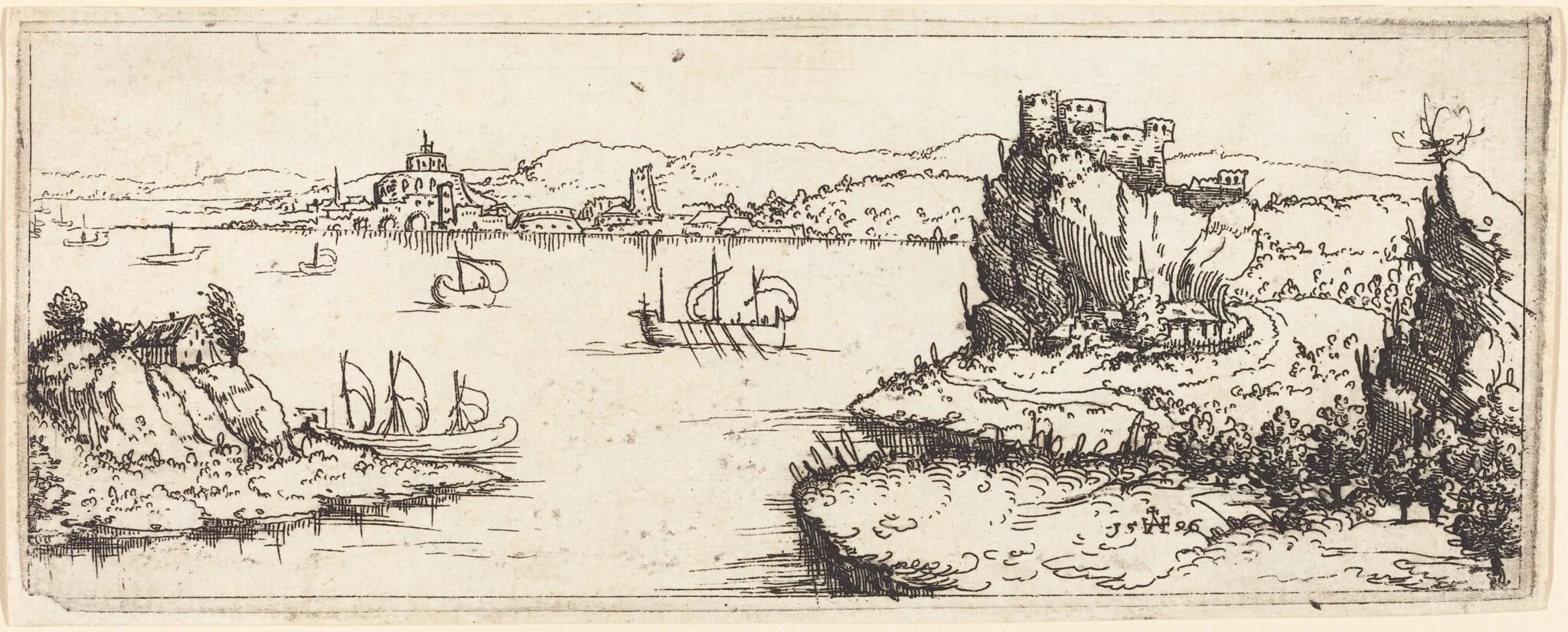 Landscape with Sail Boats, detail