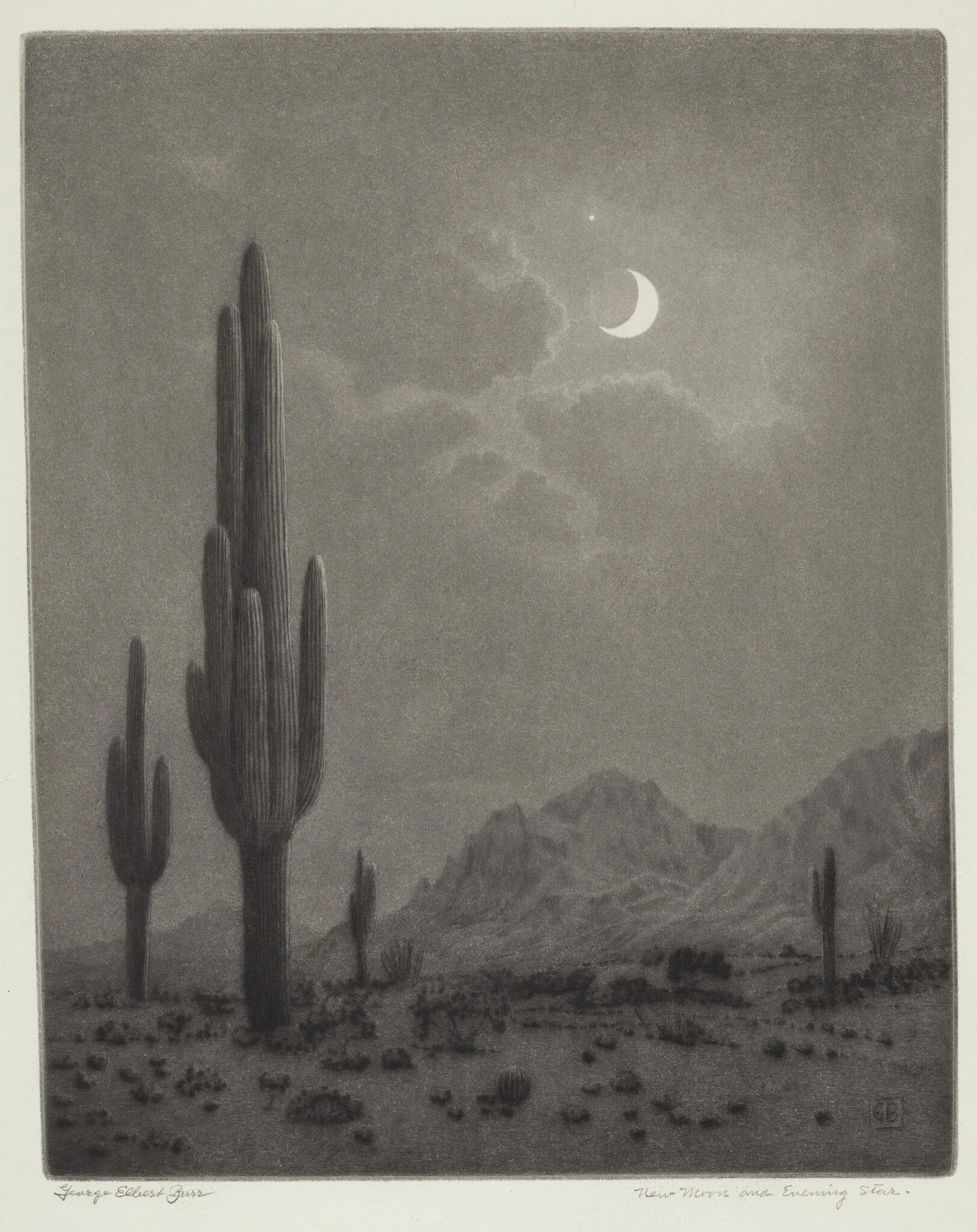 New Moon and Evening Star, detail