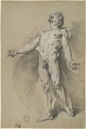 Apollo, by François Boucher, chalk, 1752