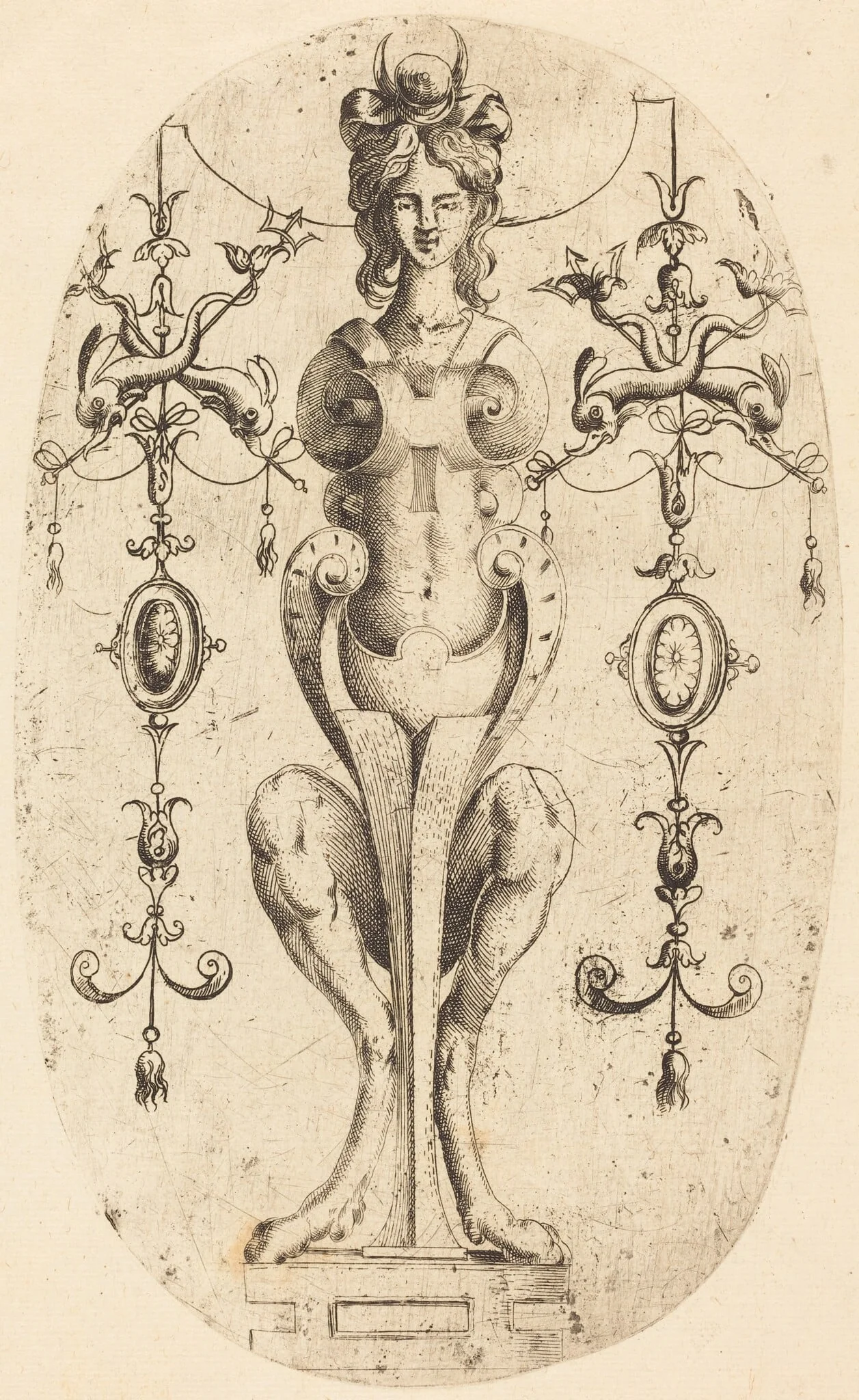 Sphinx Wearing a Crescent on Her Head, detail